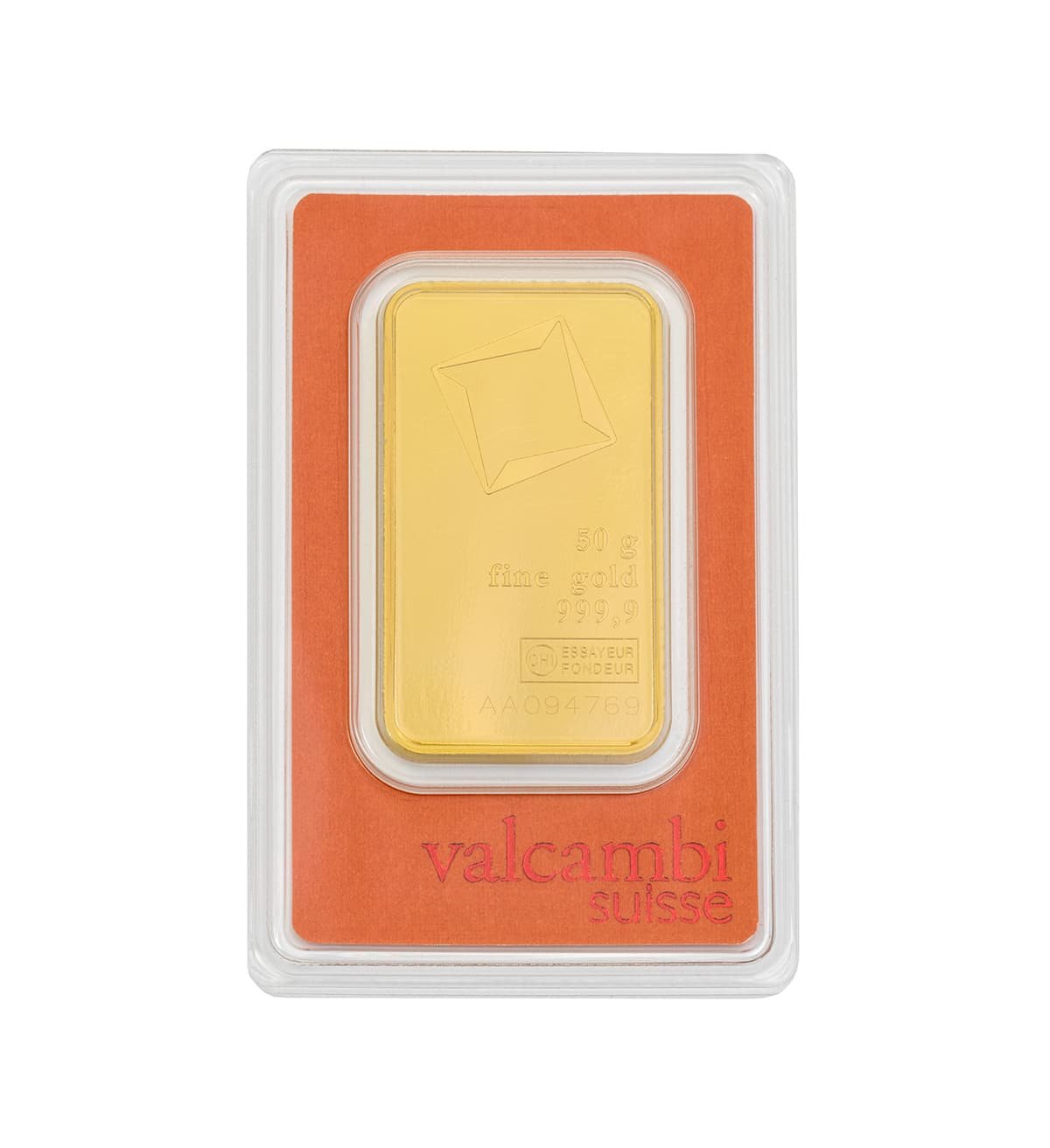 Lingote Oro Valcambi 50 g Minted