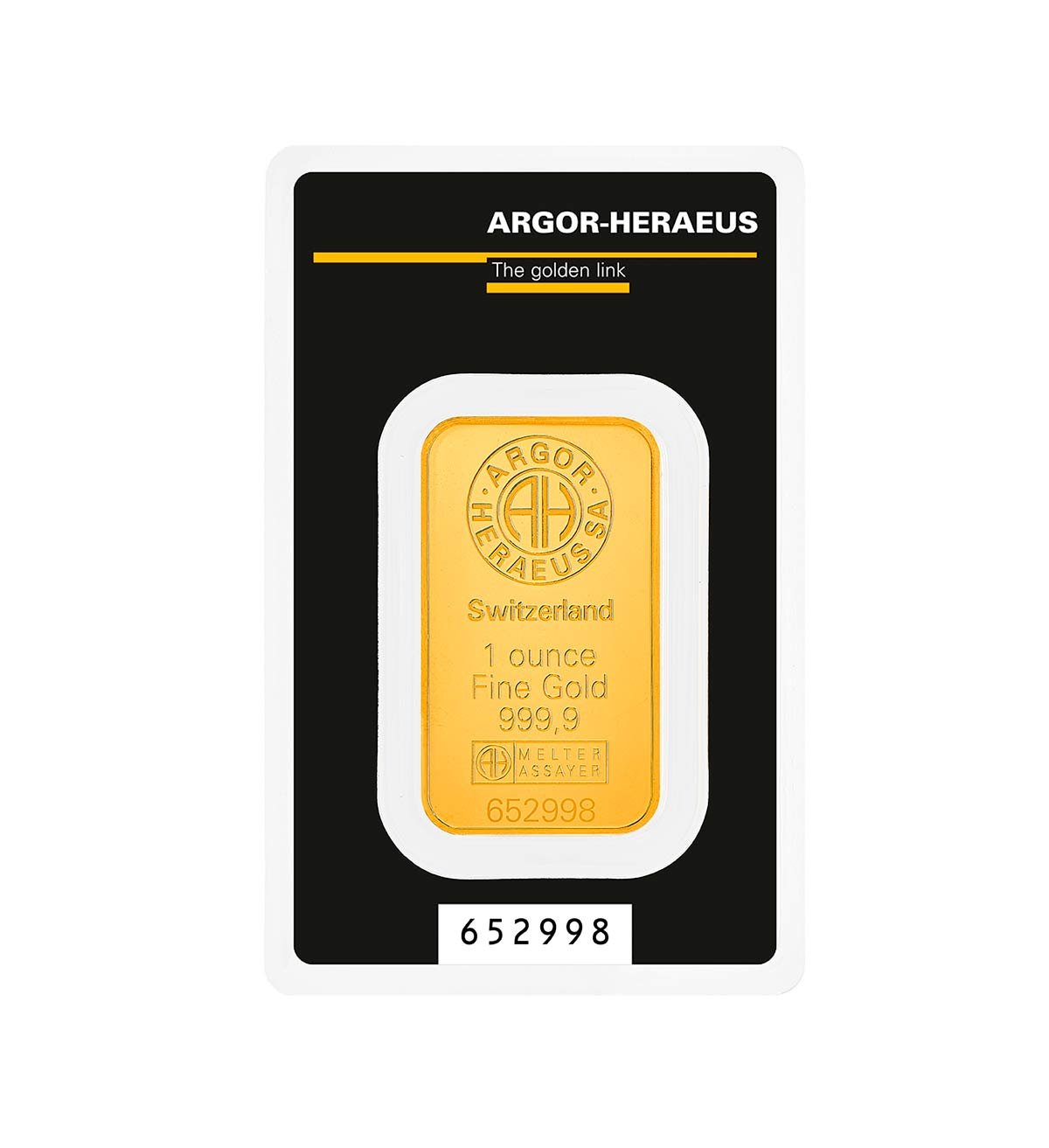 Lingote Oro Argor Heraeus 1 oz